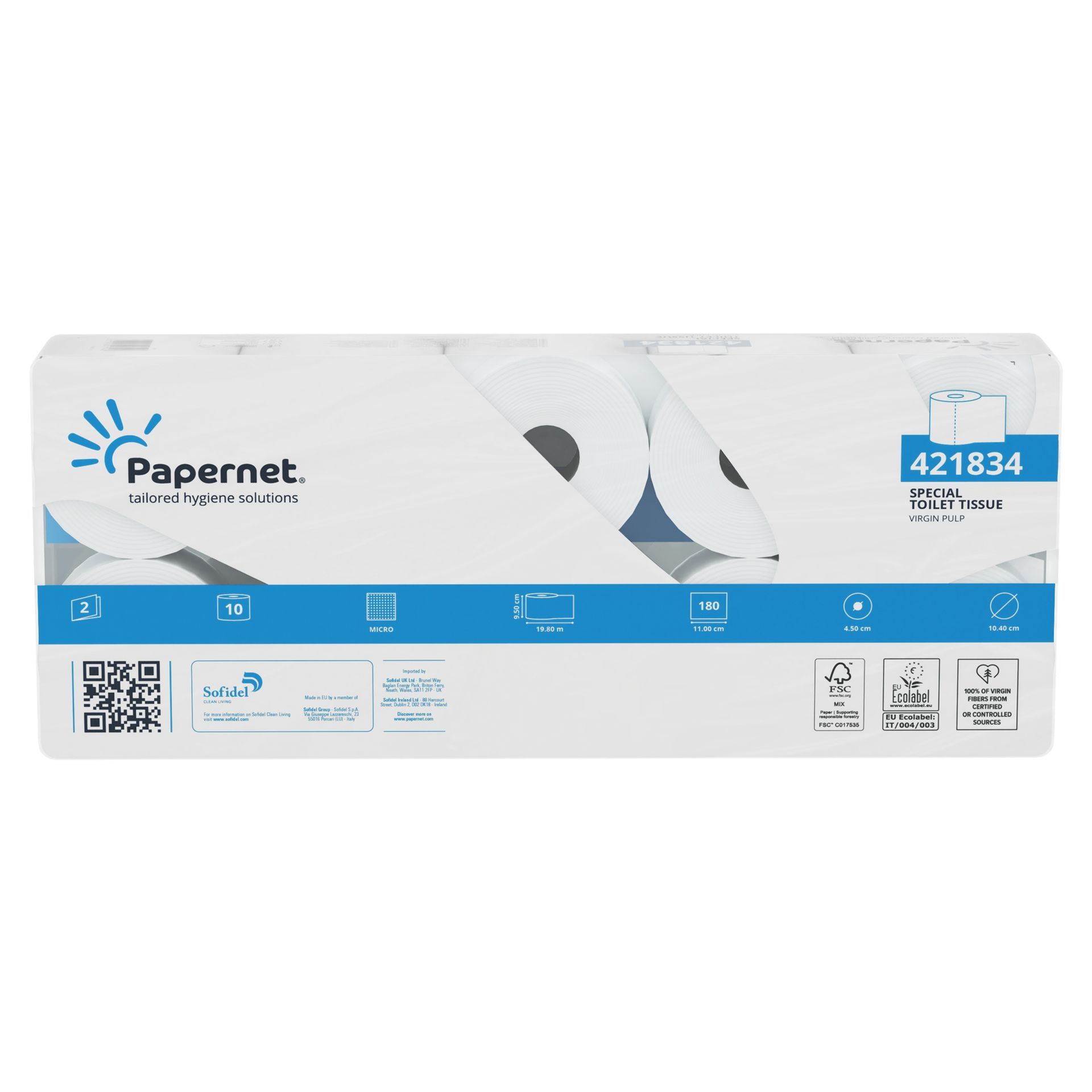 Papernet toalet papir 2-slojni, 180 listova, Micro gravura – FSC i EU Ecolabel sertifikovan, MCO