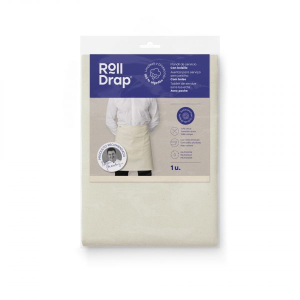 Roll Drap Half apron Bež kecelja sa dzepom 75x50 - Image 6