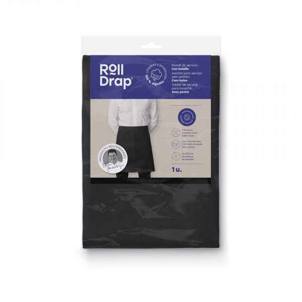 Roll Drap Half apron Crna kecelja sa dzepom 75x50 - Image 6