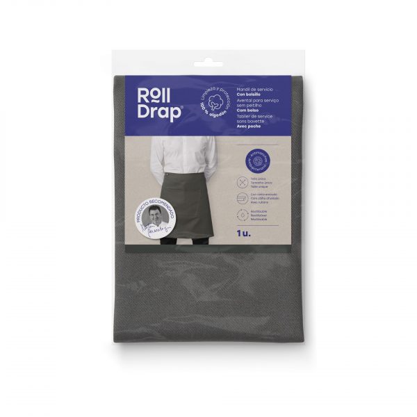 Roll Drap Half apron Antracit siva kecelja sa dzepom 75x50 - Image 5