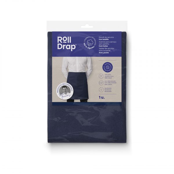 Roll Drap Half apron Petrolej Plava kecelja sa dzepom 75x50 - Image 6
